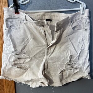 American Eagle Outfitters Women's Distressed White Jean Shorts